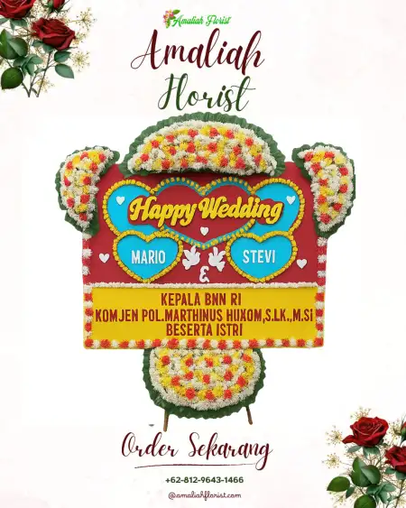 Papan Bunga Pernikahan Bayu